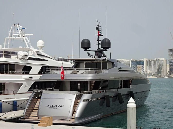 a large white boat in the water aboard ALLOYA 40 Yacht for Sale