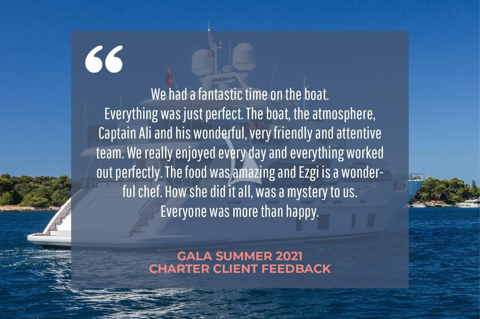 a screenshot of a boat aboard GALA Yacht for Sale