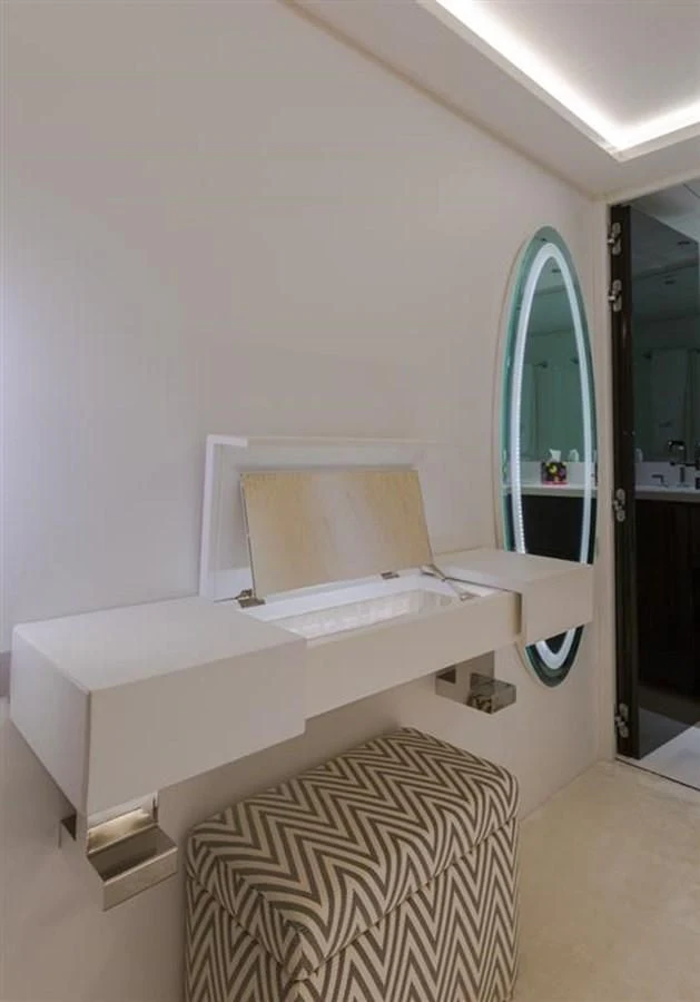 a bathroom with a sink and a mirror aboard GALA Yacht for Sale