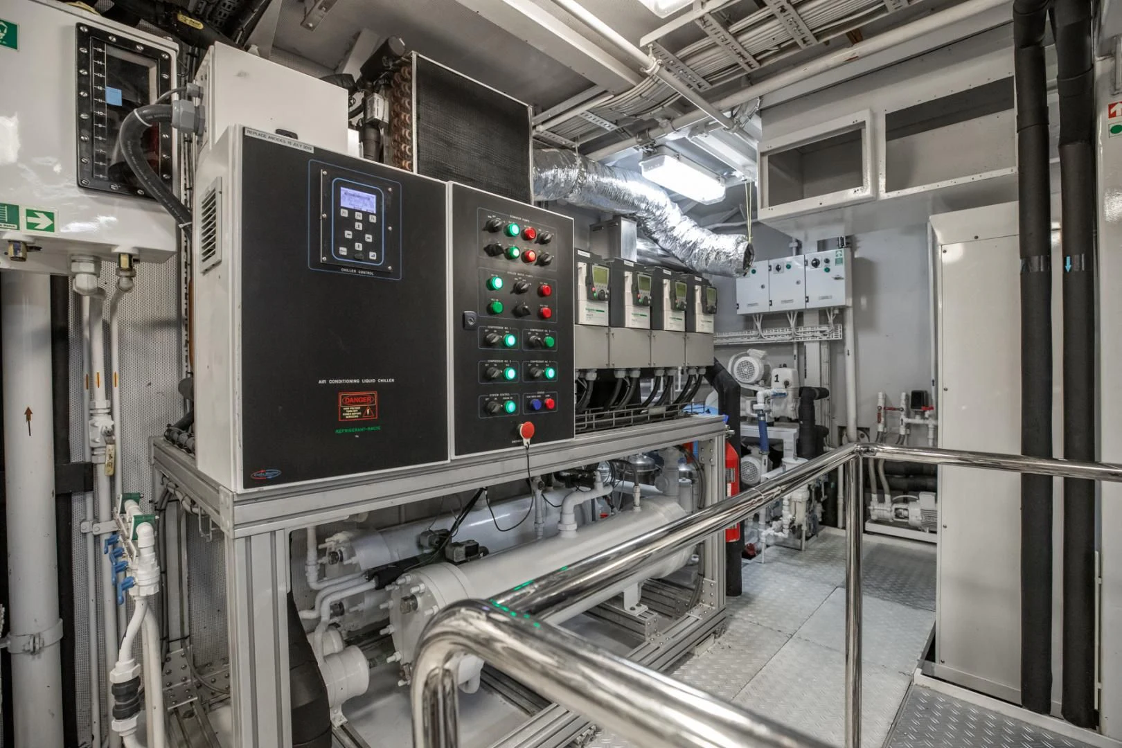 a large machine in a room aboard NEVER ENOUGH Yacht for Charter