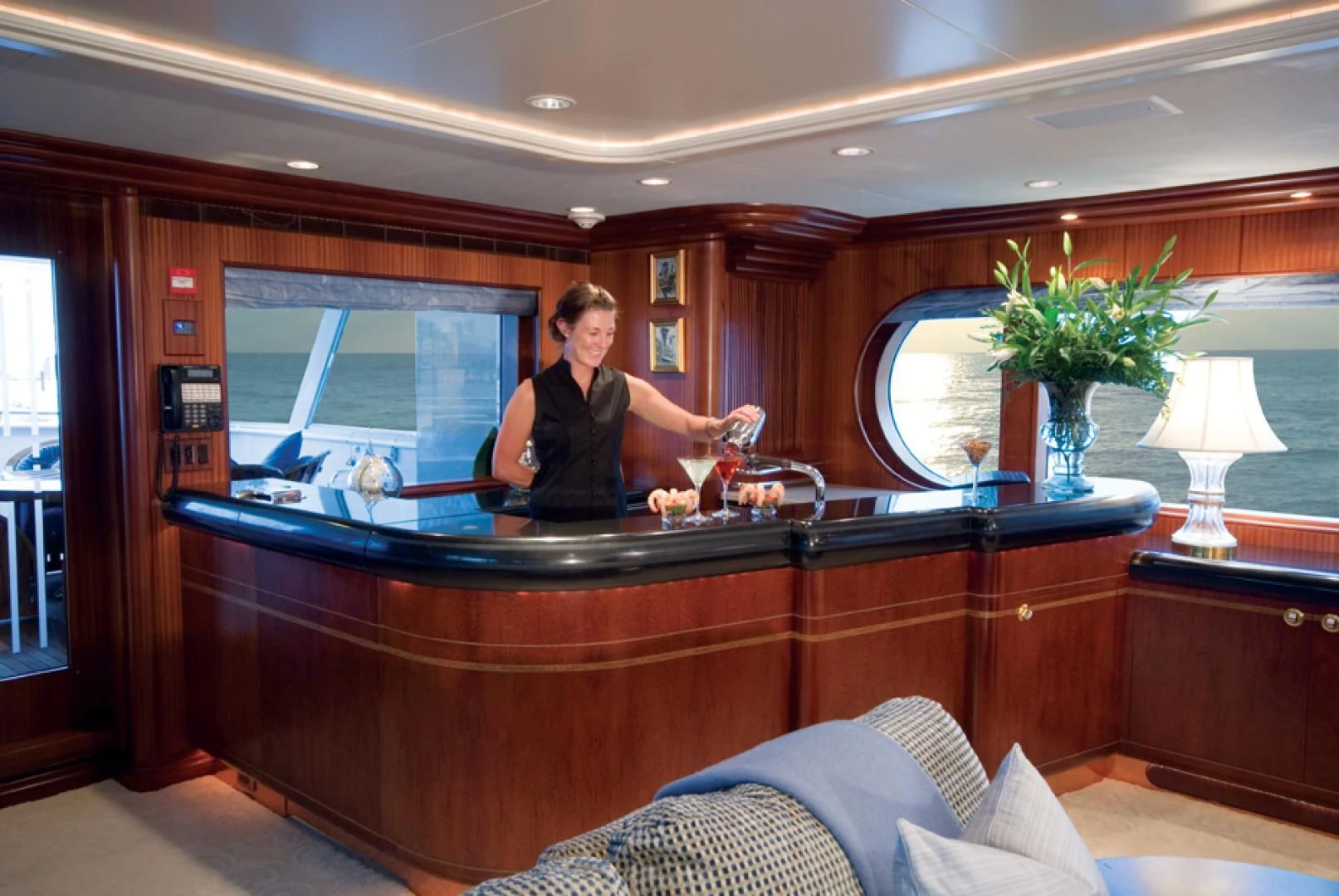 a person playing a game on a bar aboard NEVER ENOUGH Yacht for Charter