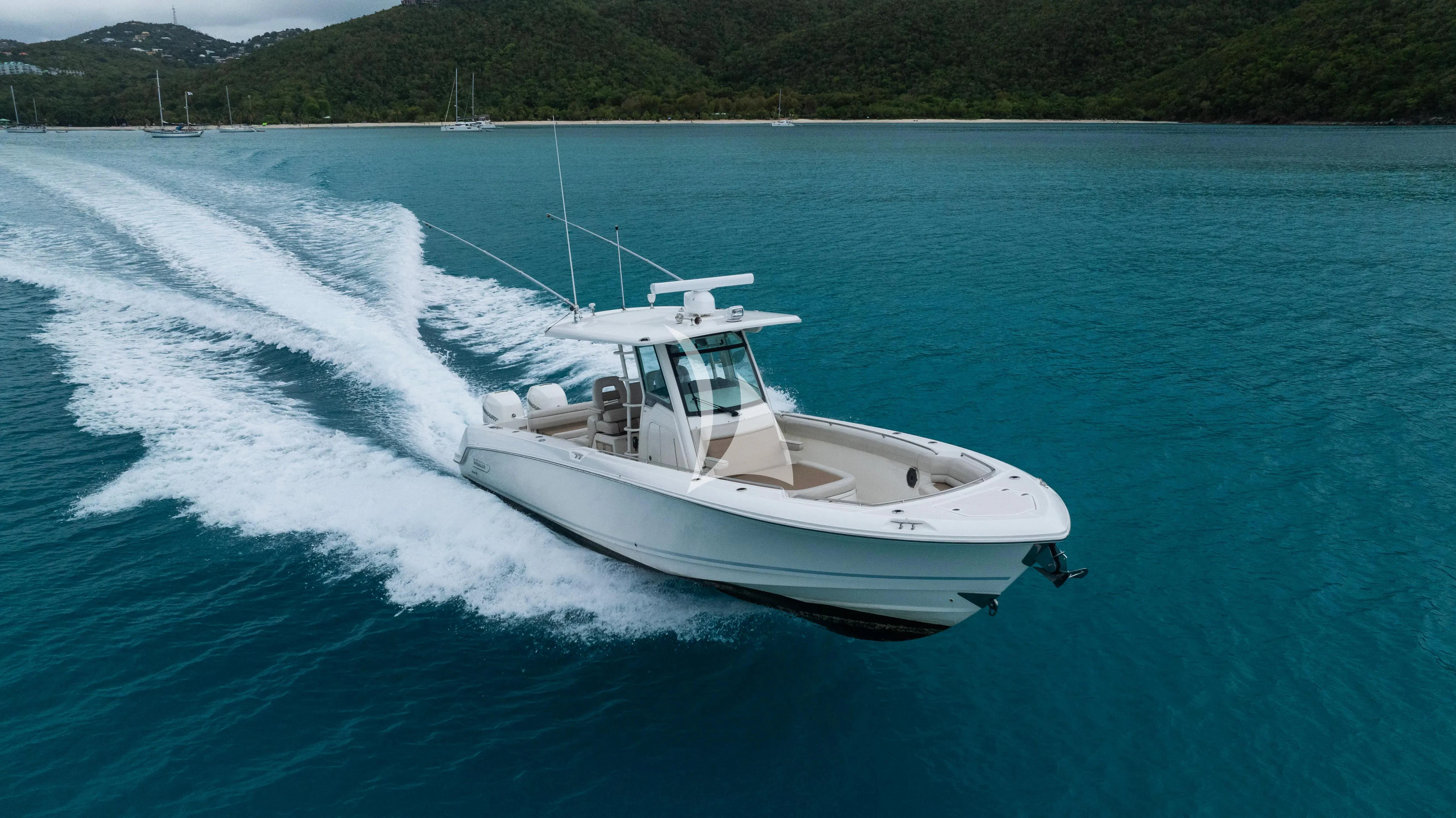 a boat on the water aboard NEVER ENOUGH Yacht for Charter