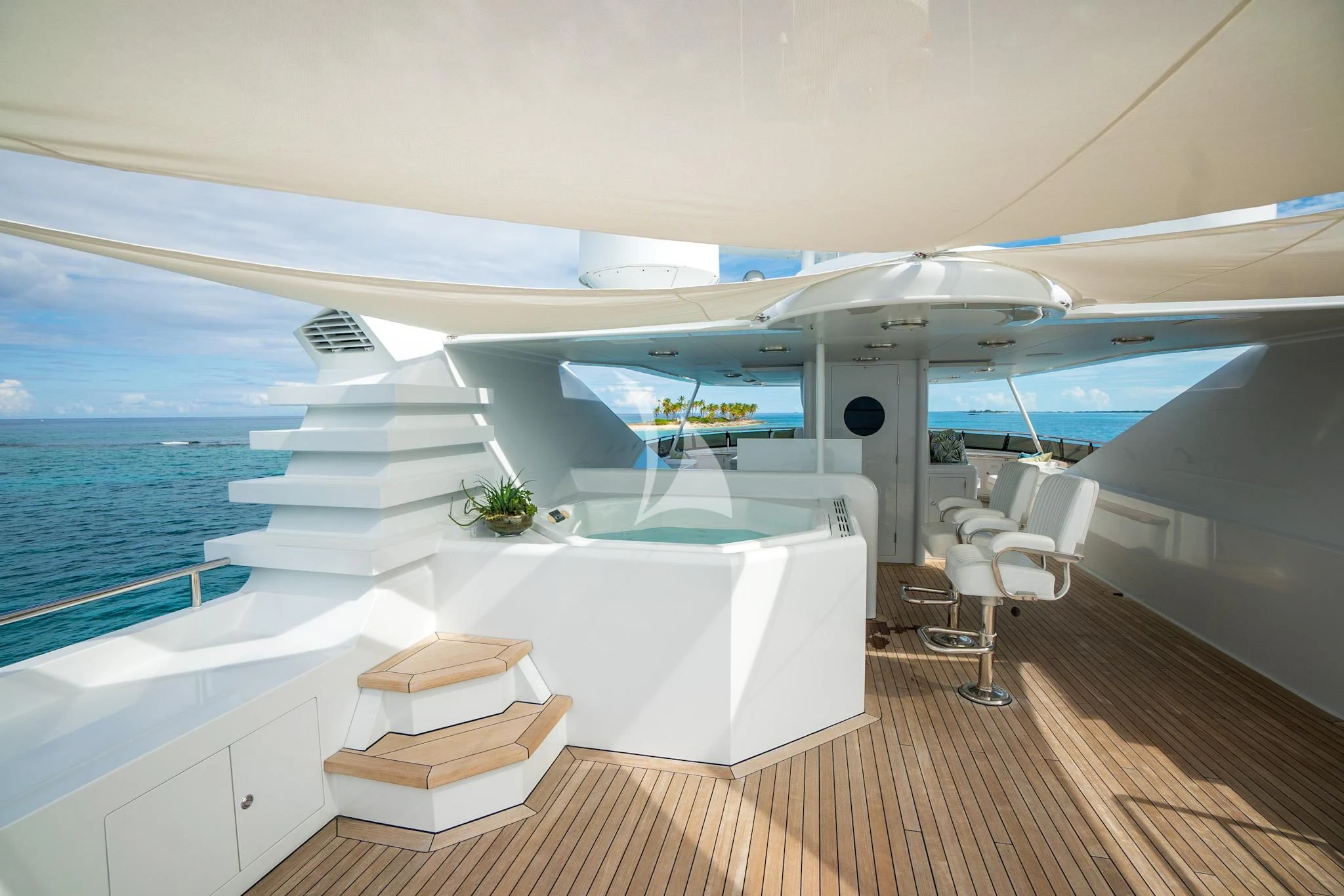 a boat on the water aboard NEVER ENOUGH Yacht for Charter