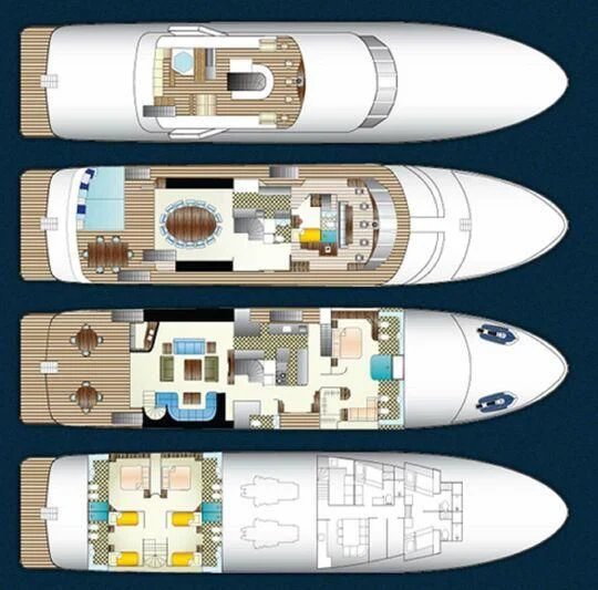 engineering drawing aboard NEVER ENOUGH Yacht for Charter