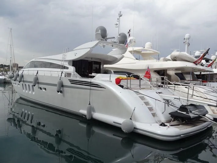 a white yacht in the water aboard JADE Yacht for Sale