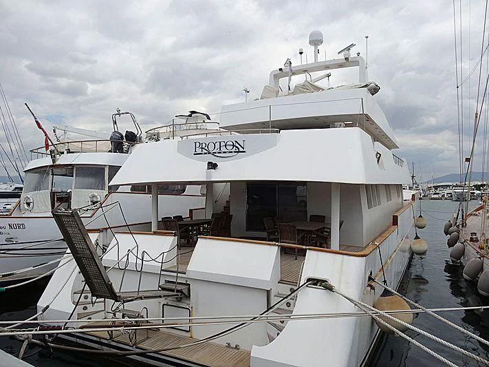 a boat docked at a pier aboard LUIS LIMA Yacht for Sale