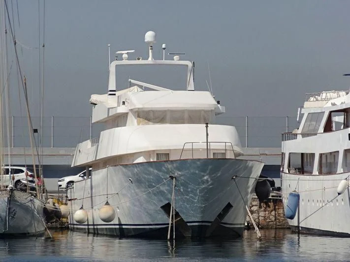 a group of boats in a harbor aboard LUIS LIMA Yacht for Sale