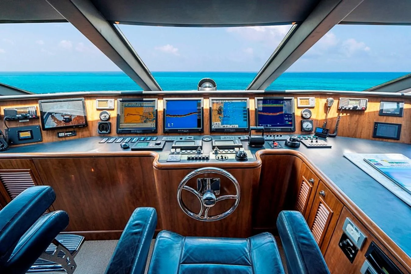 inside of a vehicle aboard GRAND LEGACY Yacht for Sale