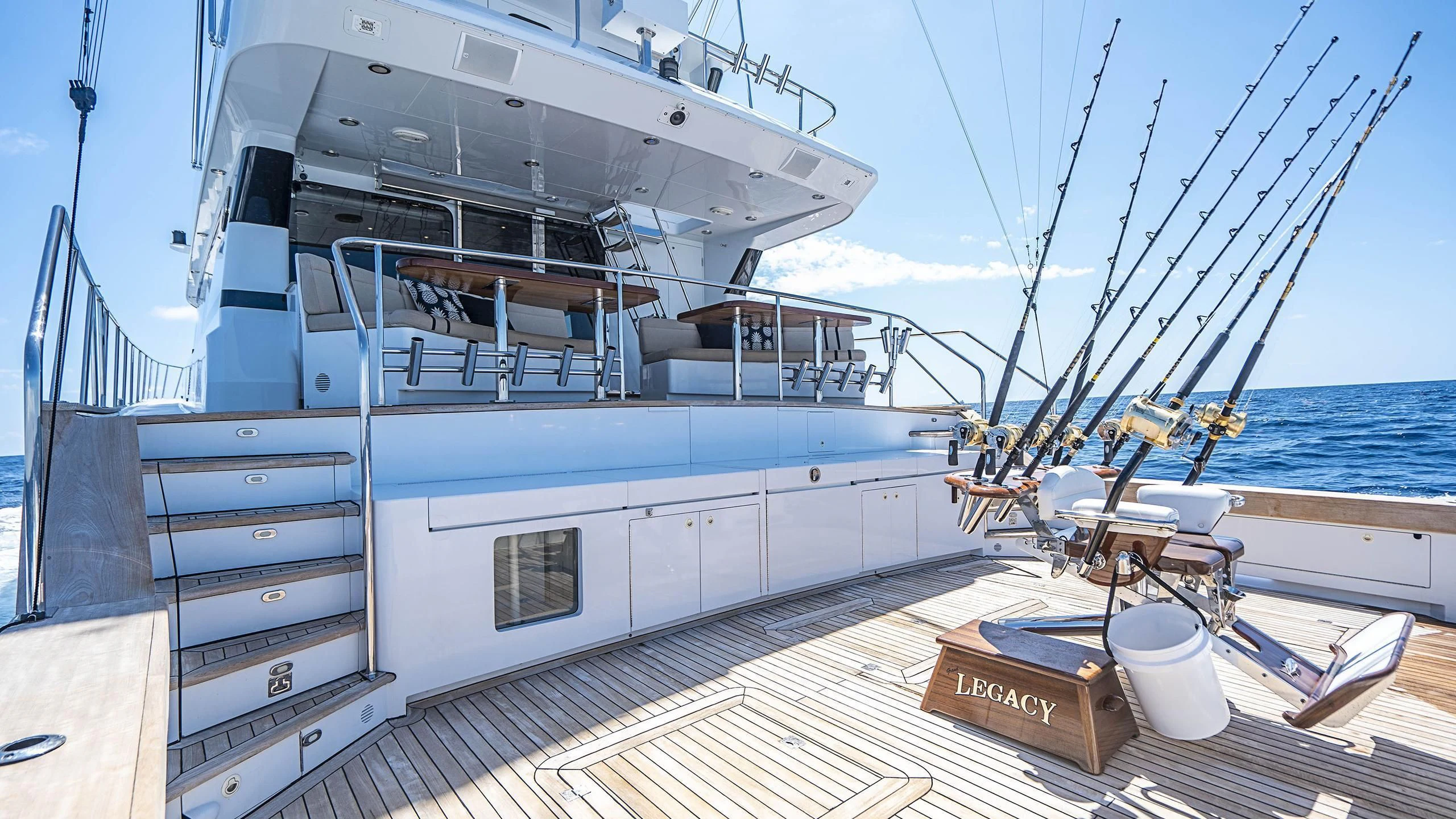 a boat on the water aboard GRAND LEGACY Yacht for Sale