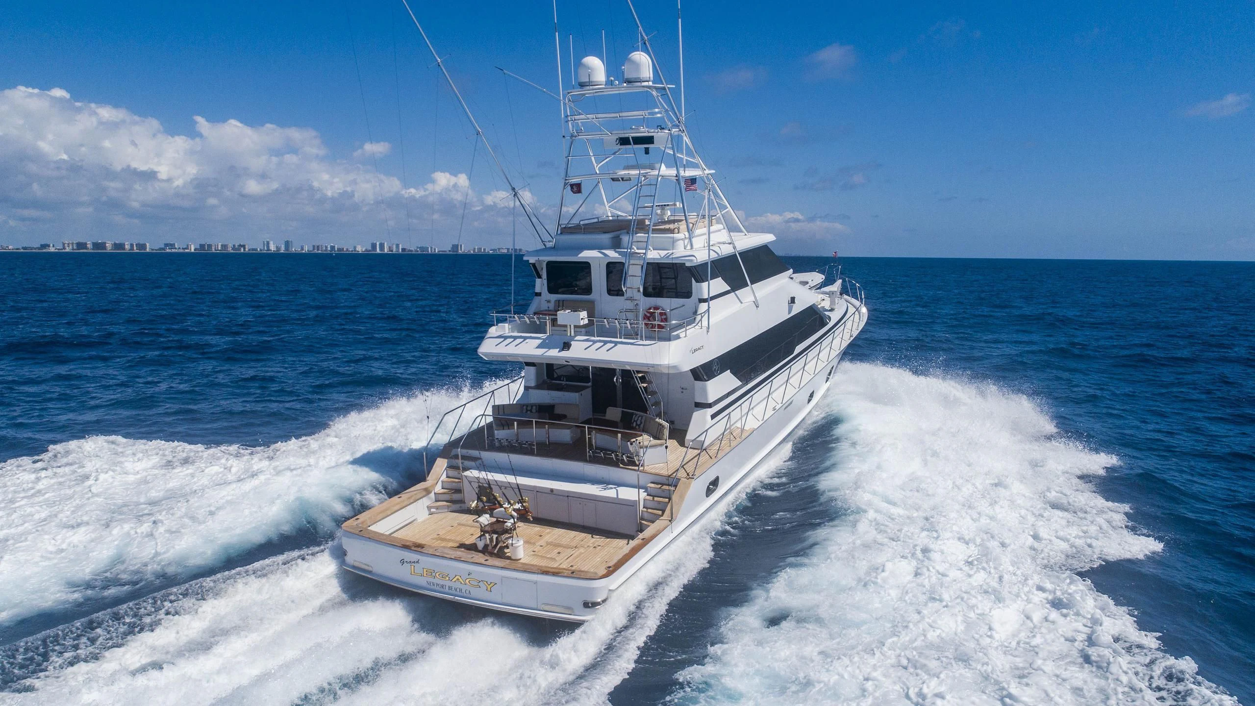 a boat on the water aboard GRAND LEGACY Yacht for Sale