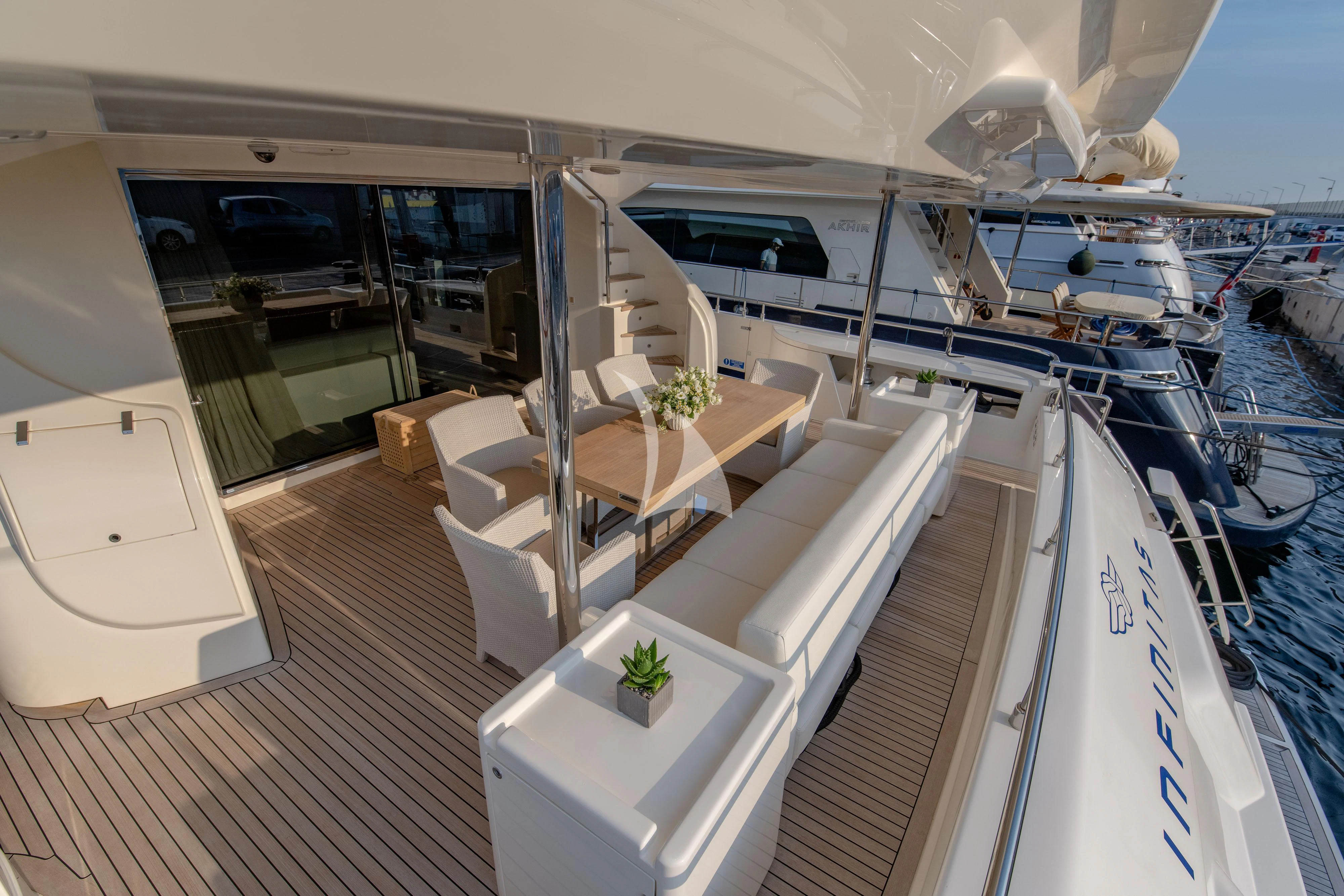 a boat on the water aboard INFINITAS Yacht for Charter