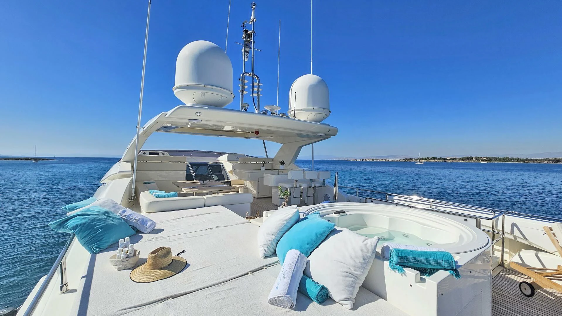 a boat on the water aboard INFINITAS Yacht for Charter