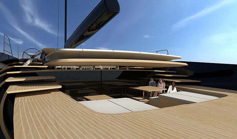 a building with a large satellite dish aboard KAURIS IV Yacht for Sale