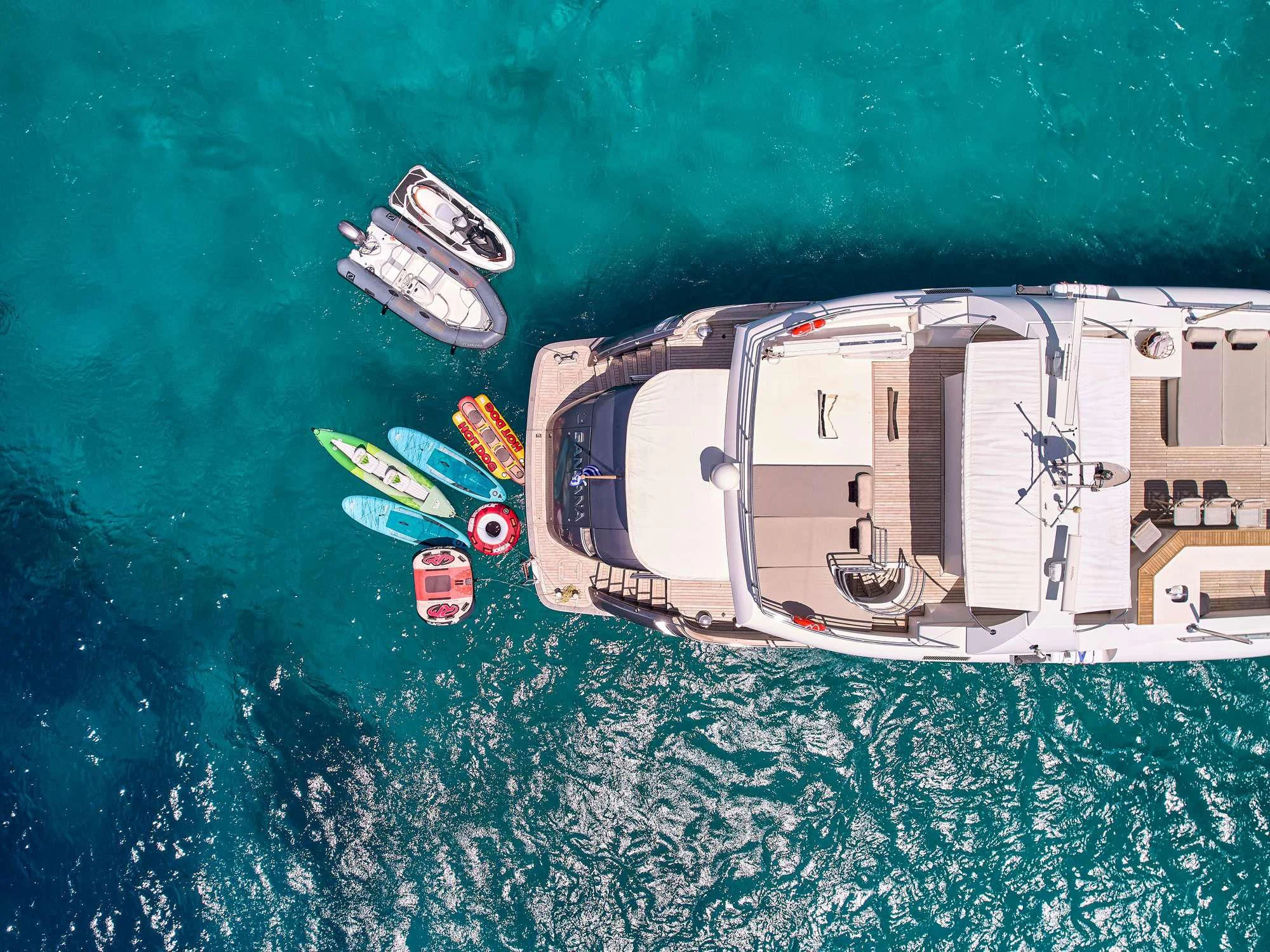 a satellite in outer space aboard SANJANA Yacht for Sale