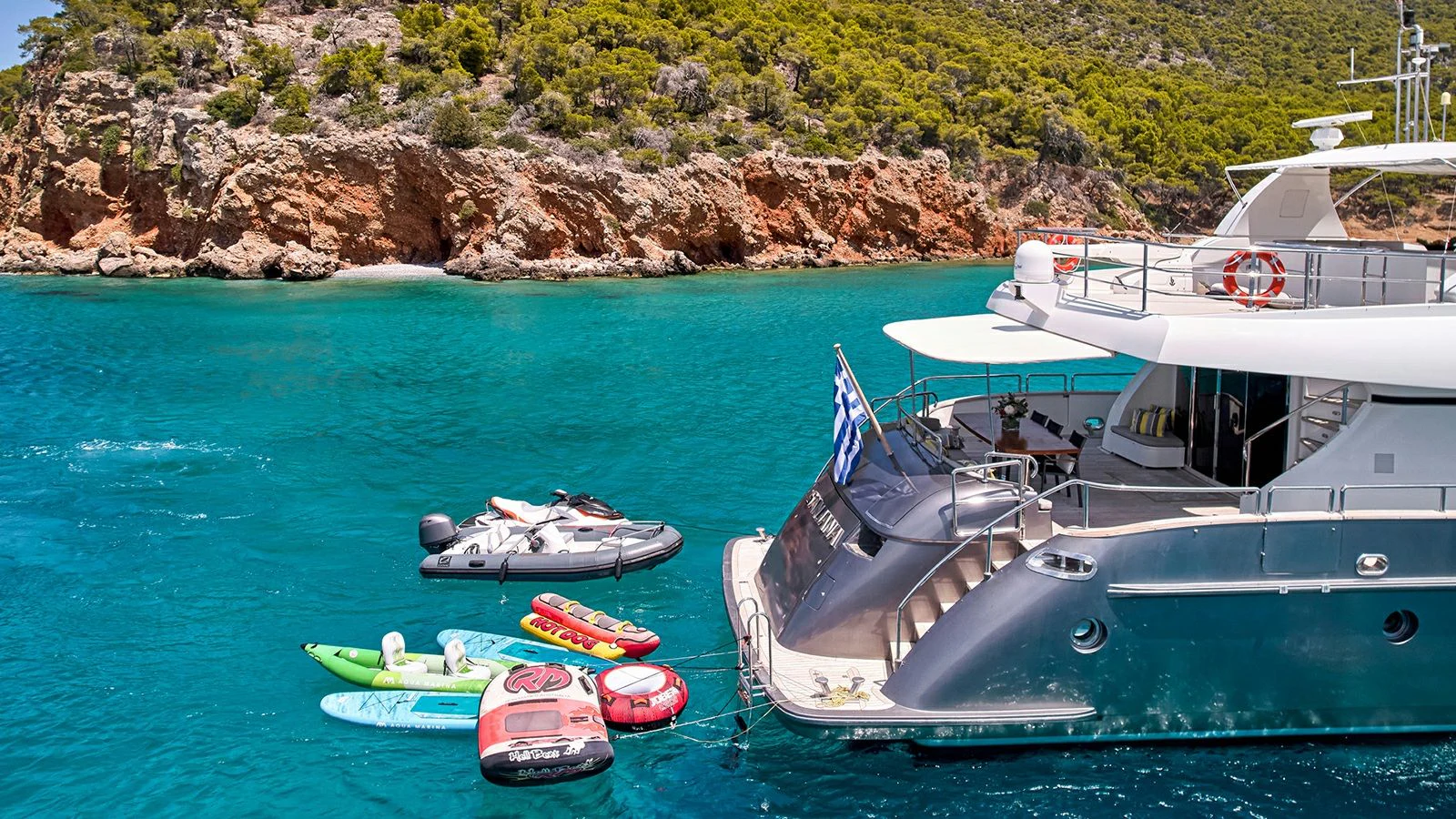 boats in the water aboard SANJANA Yacht for Sale