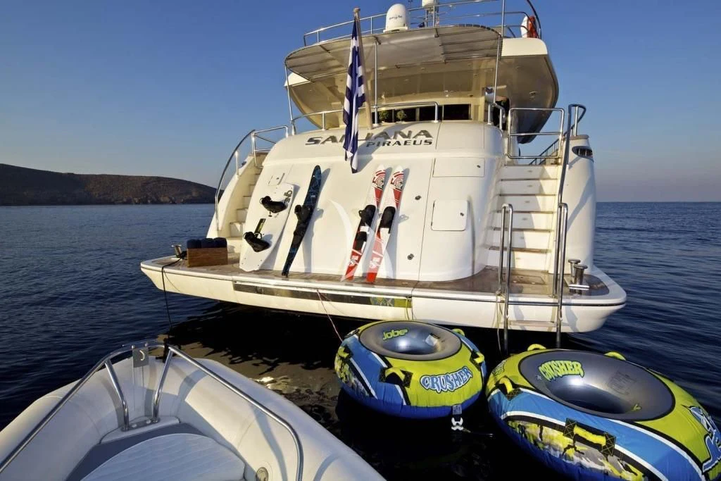 a boat on the water aboard SANJANA Yacht for Sale