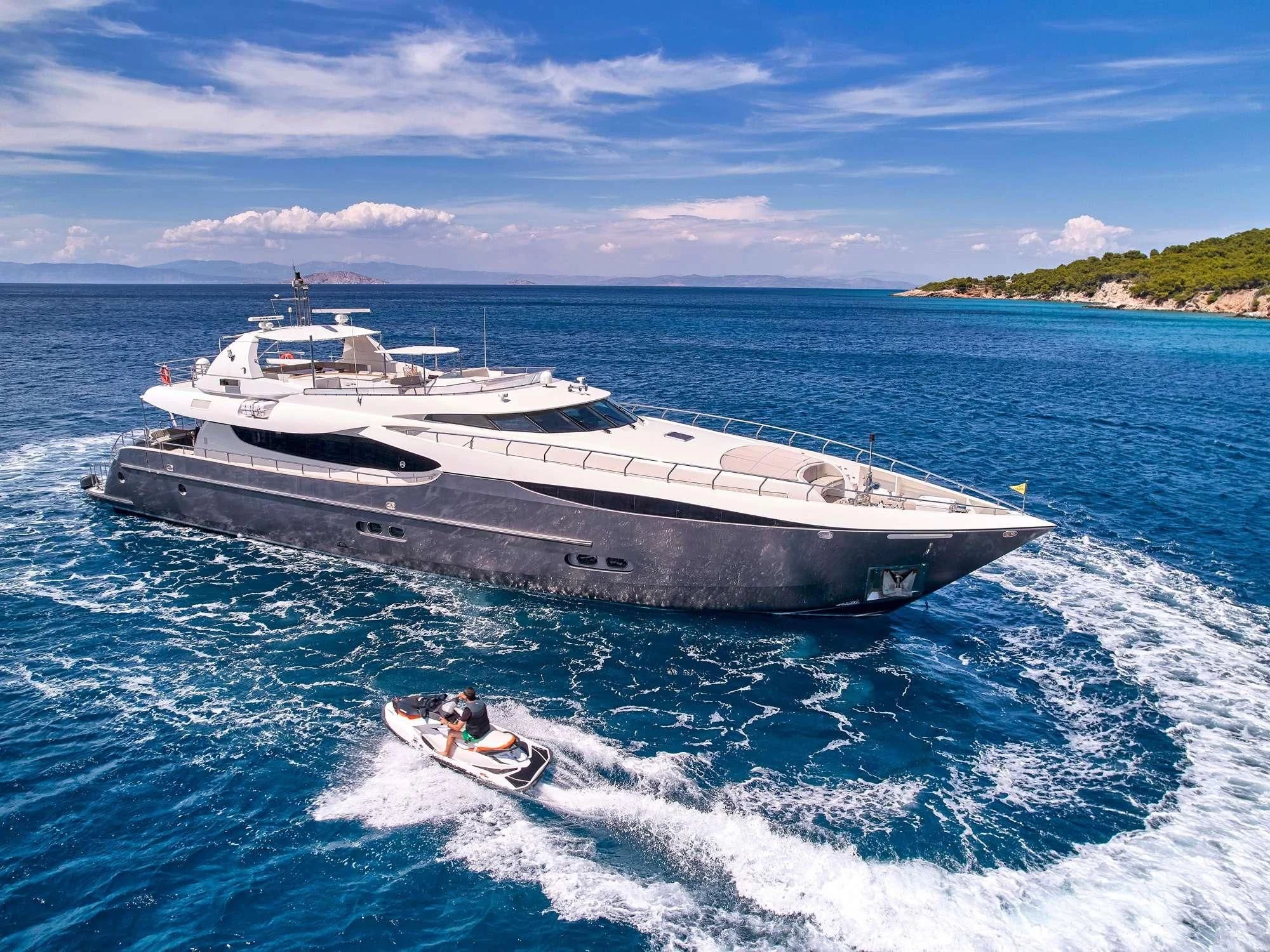 a boat on the water aboard SANJANA Yacht for Sale