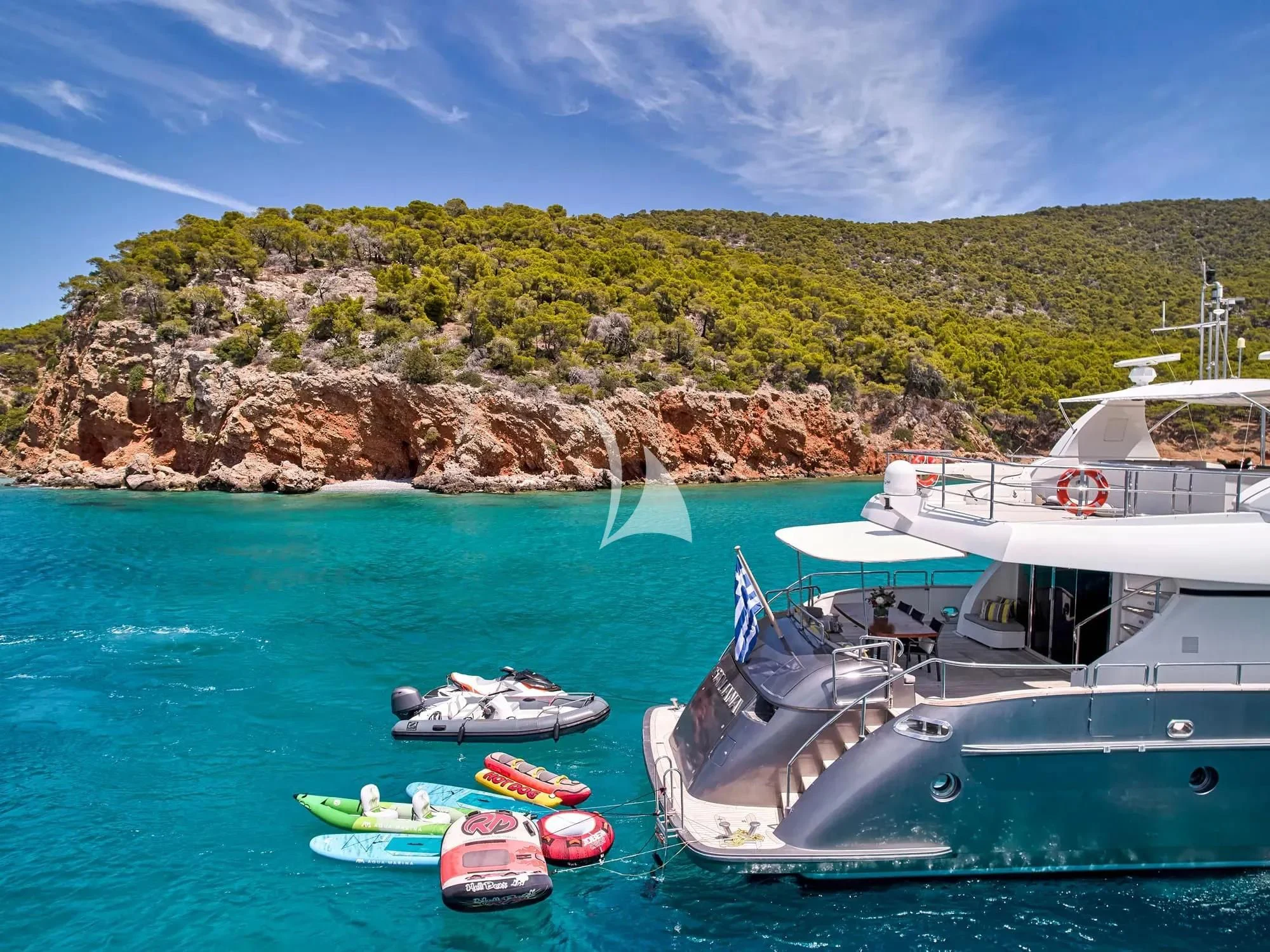 boats in the water aboard SANJANA Yacht for Sale