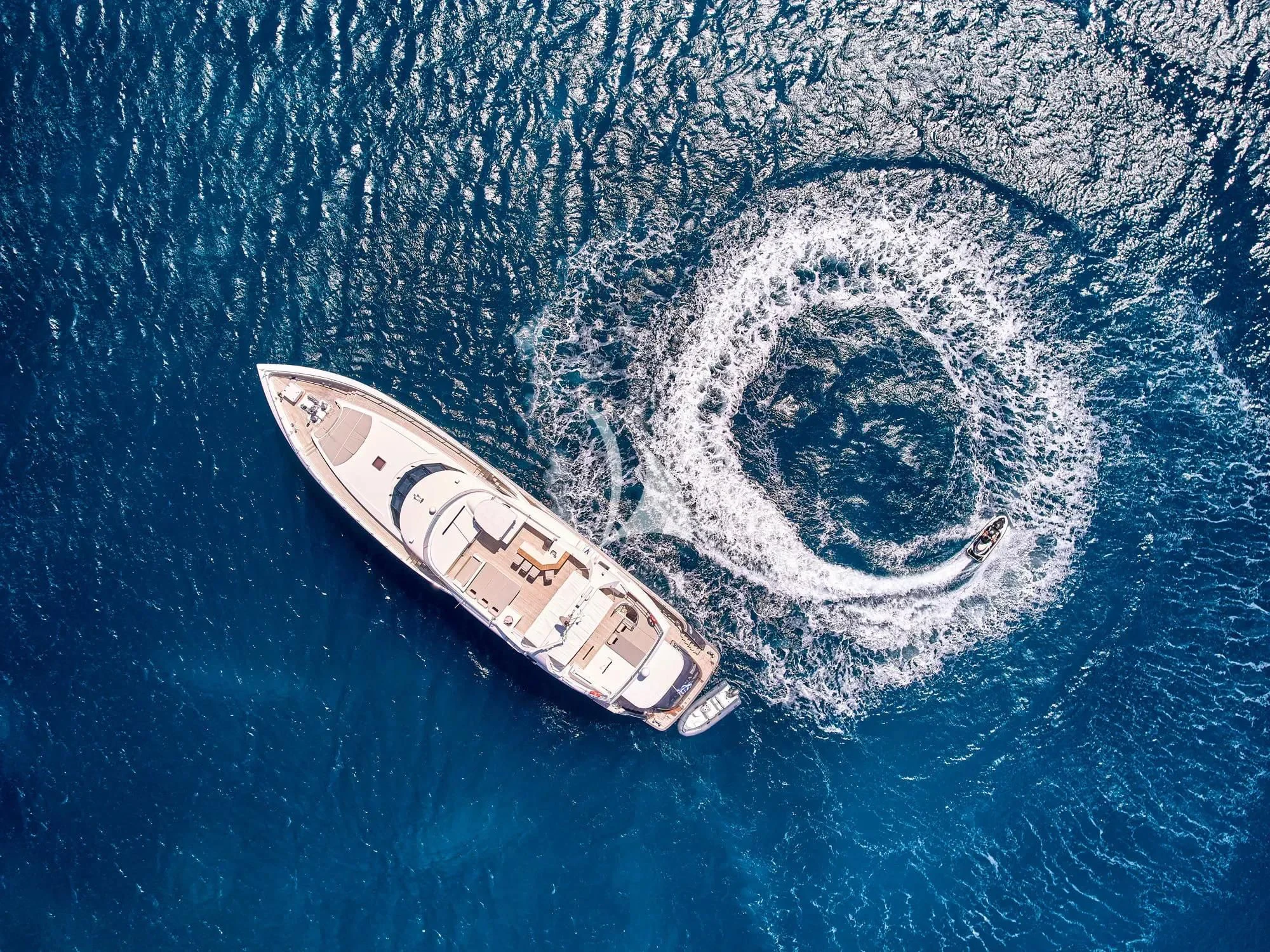 a computer generated image of a spaceship and earth aboard SANJANA Yacht for Sale