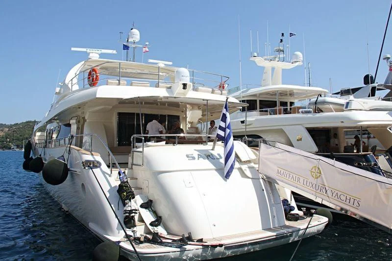a boat on the water aboard SANJANA Yacht for Sale
