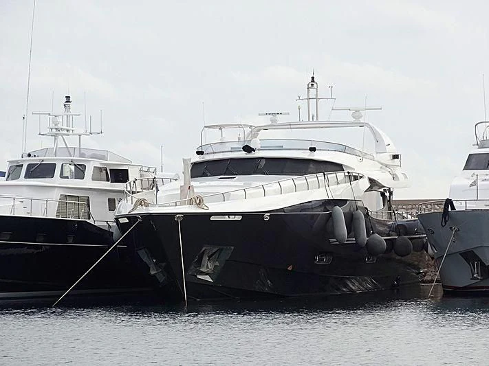 a group of boats in the water aboard SANJANA Yacht for Sale