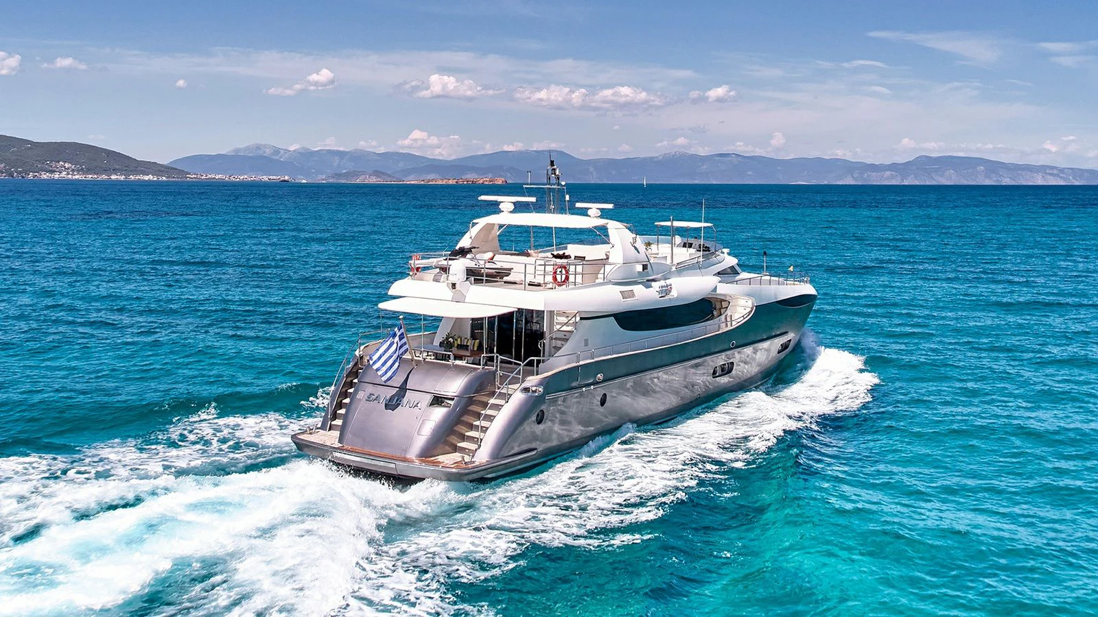 a boat on the water aboard SANJANA Yacht for Sale