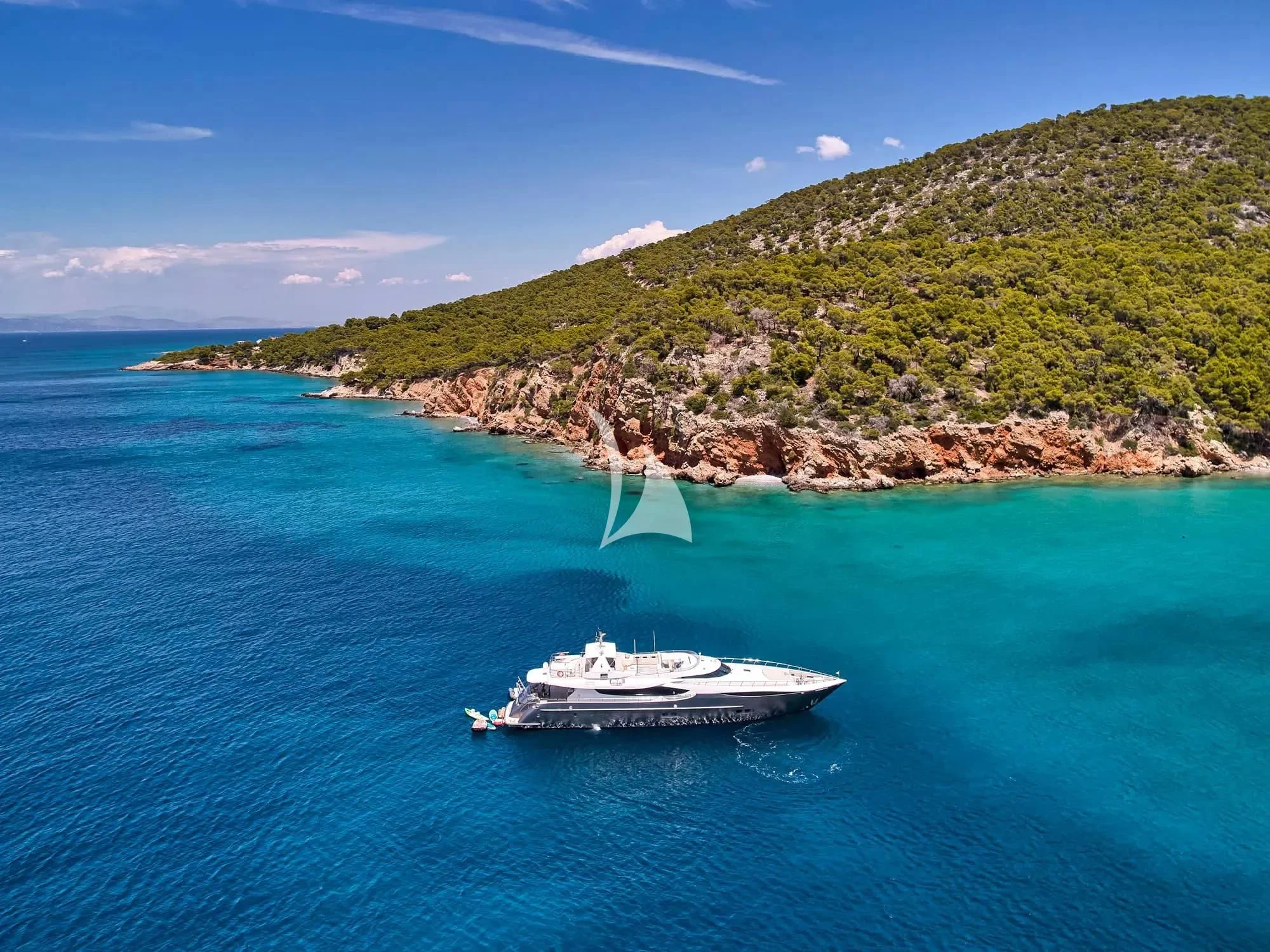 a boat sailing in the sea aboard SANJANA Yacht for Sale