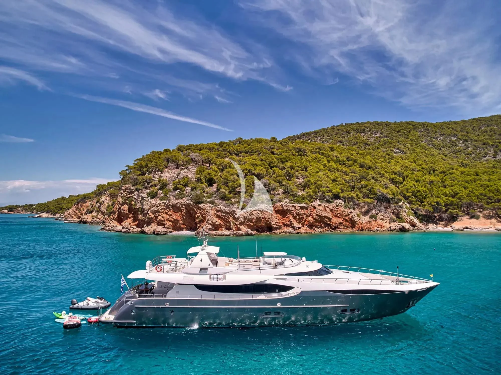 a boat in the water aboard SANJANA Yacht for Sale
