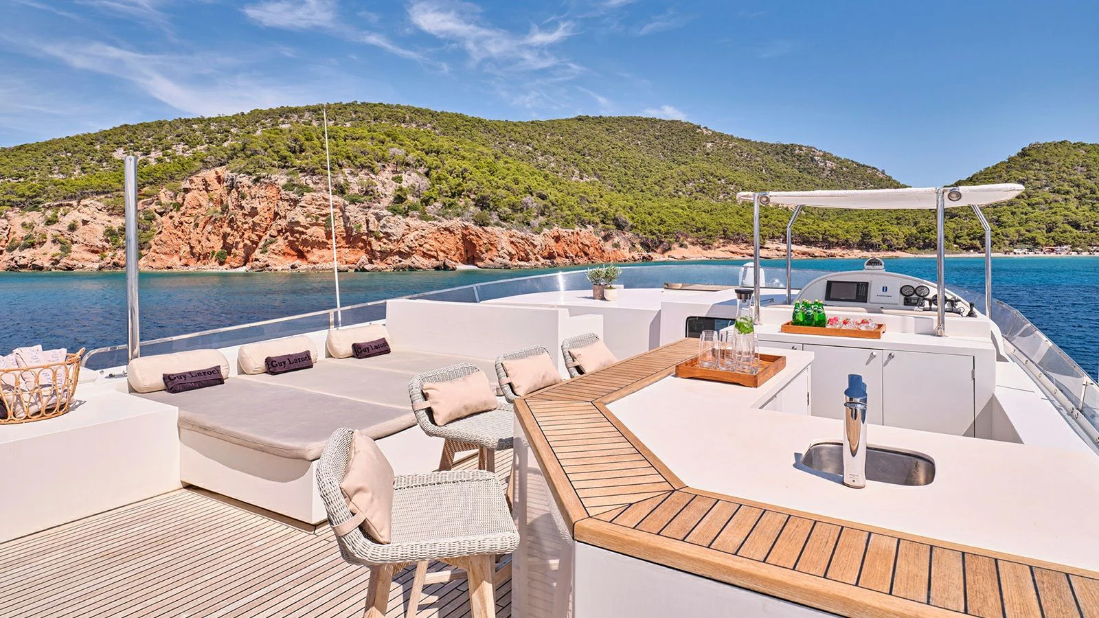 a boat on the water aboard SANJANA Yacht for Sale