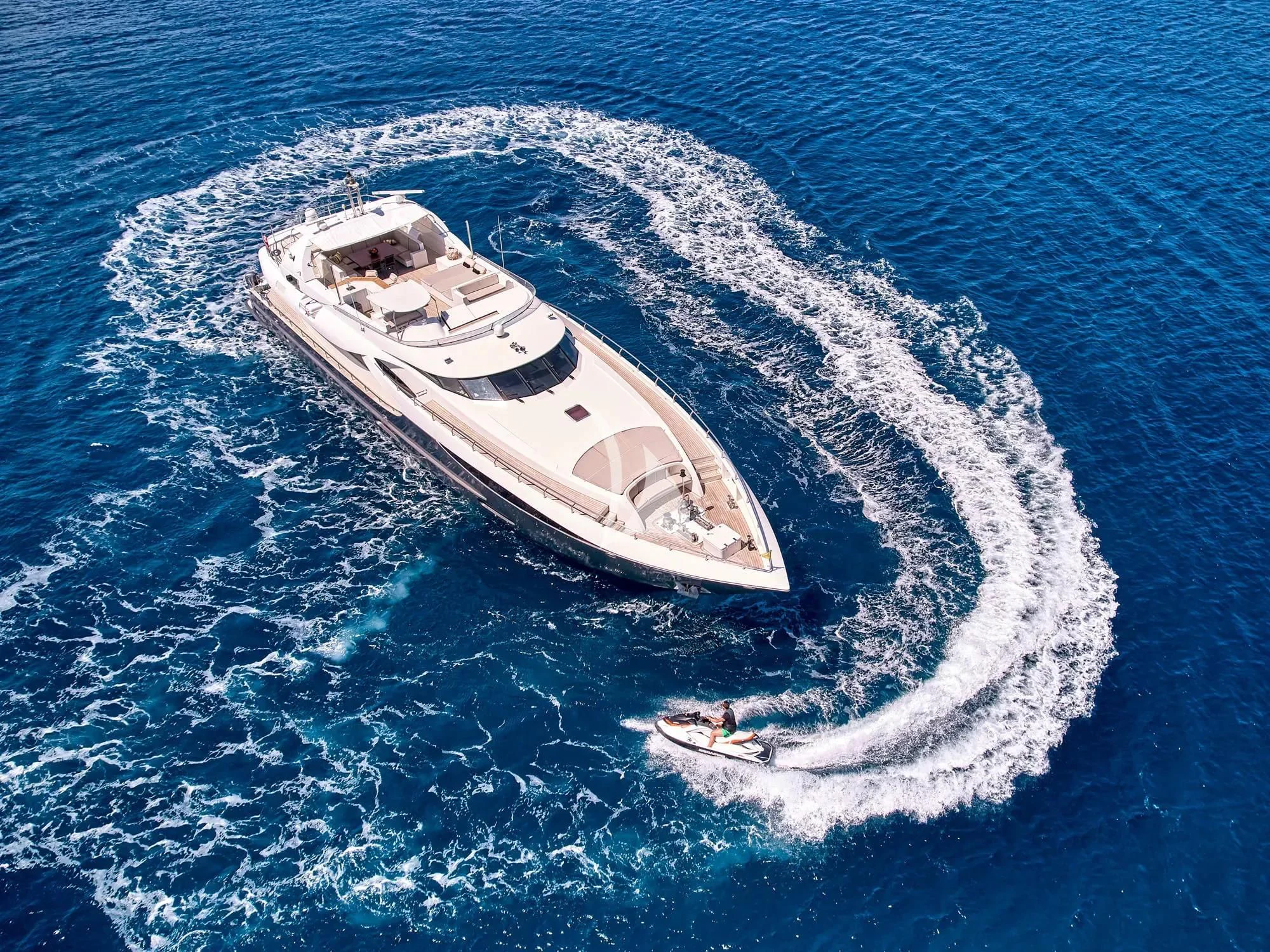 a ship in the water aboard SANJANA Yacht for Sale