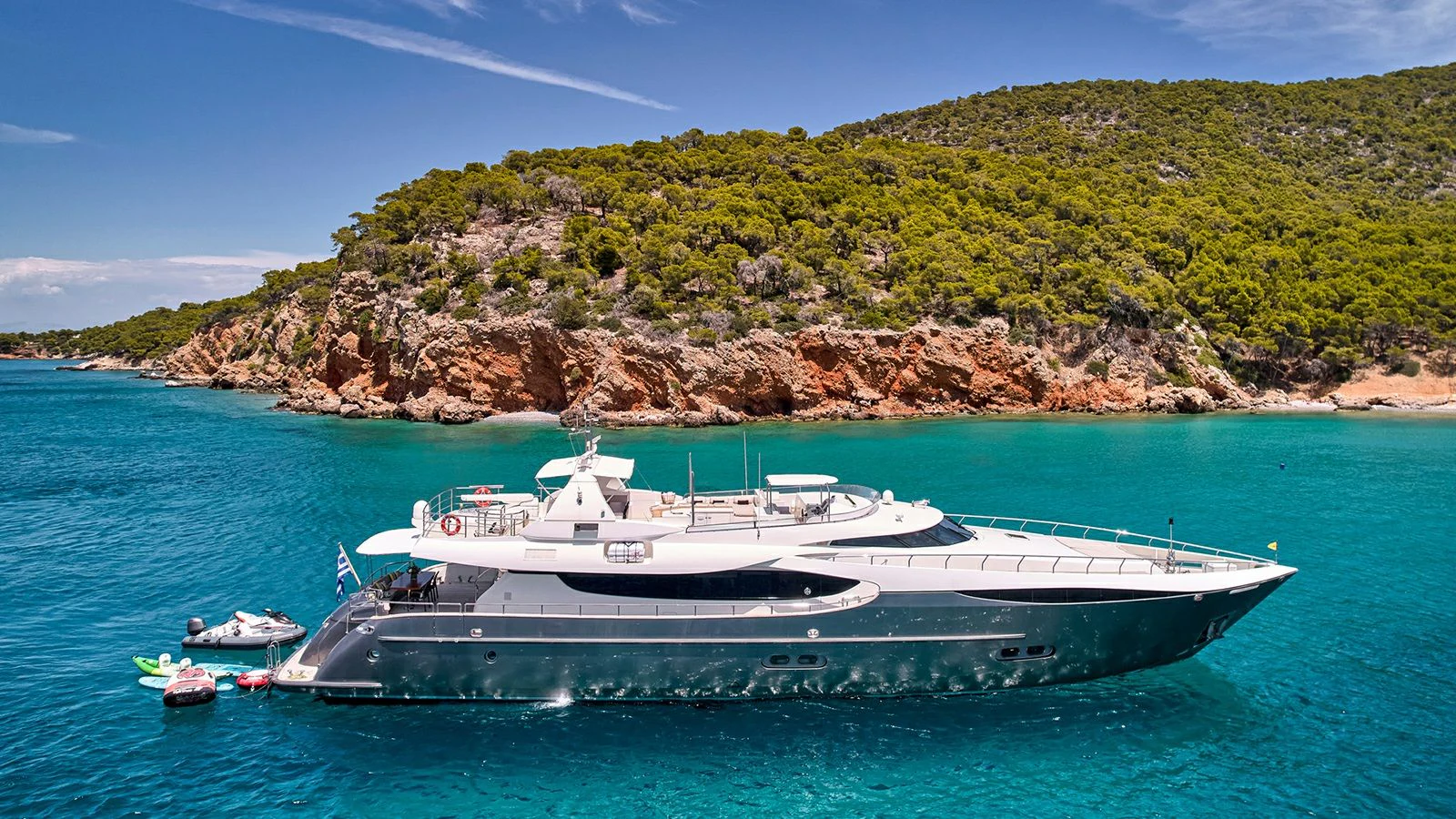 a boat on the water aboard SANJANA Yacht for Sale