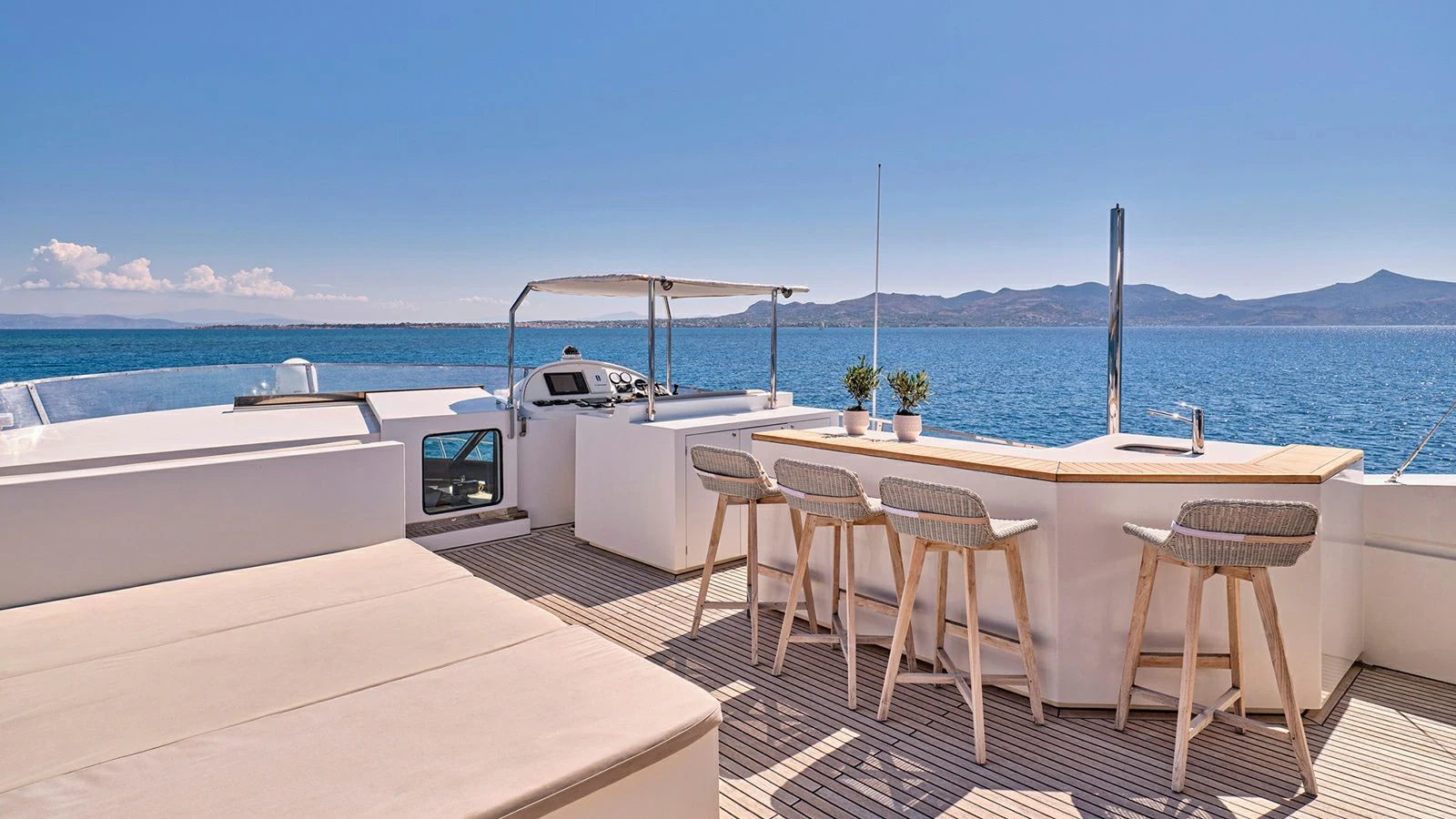 a boat on a deck aboard SANJANA Yacht for Sale
