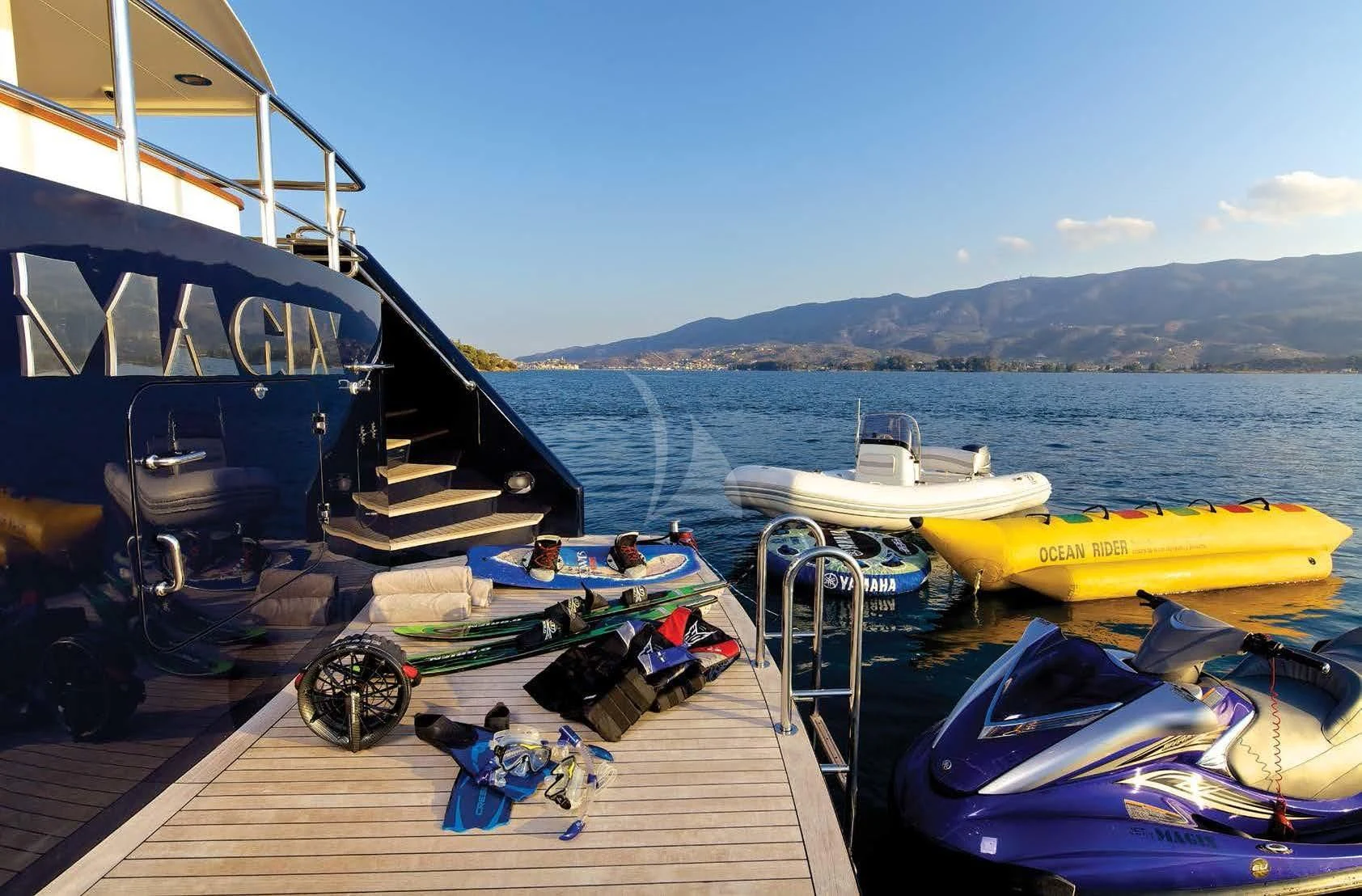 boats docked at a pier aboard MAGIX Yacht for Sale