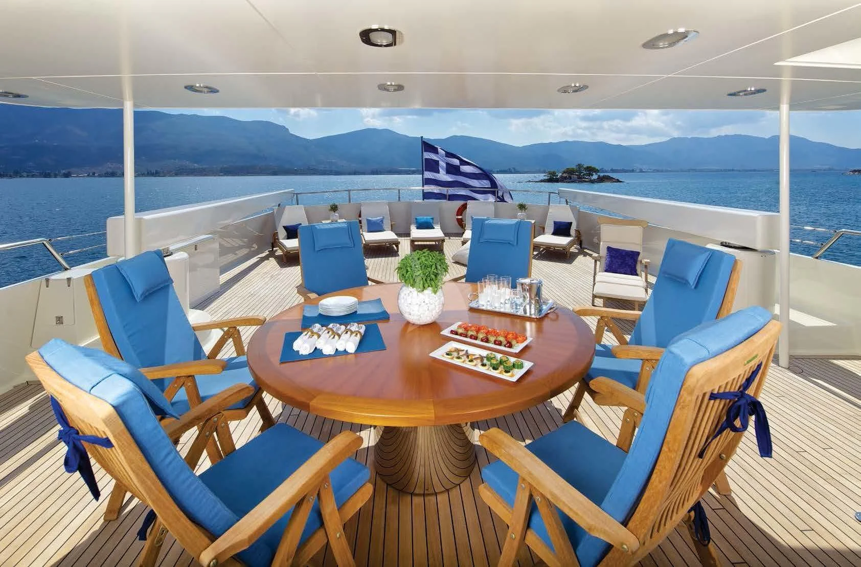a table on a boat aboard MAGIX Yacht for Sale