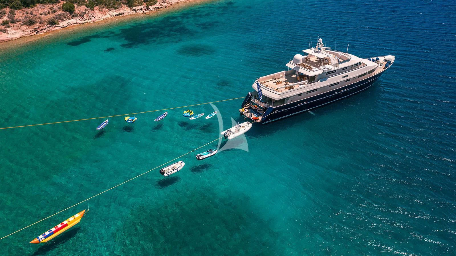 a boat on the water aboard MAGIX Yacht for Sale