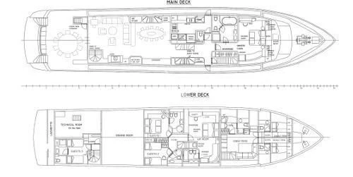 diagram, engineering drawing aboard MAGIX Yacht for Sale