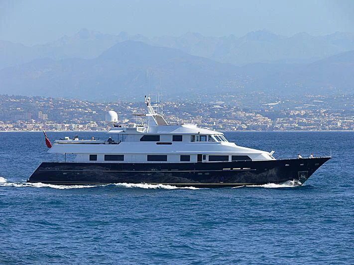 a large boat on the water aboard MAGIX Yacht for Sale