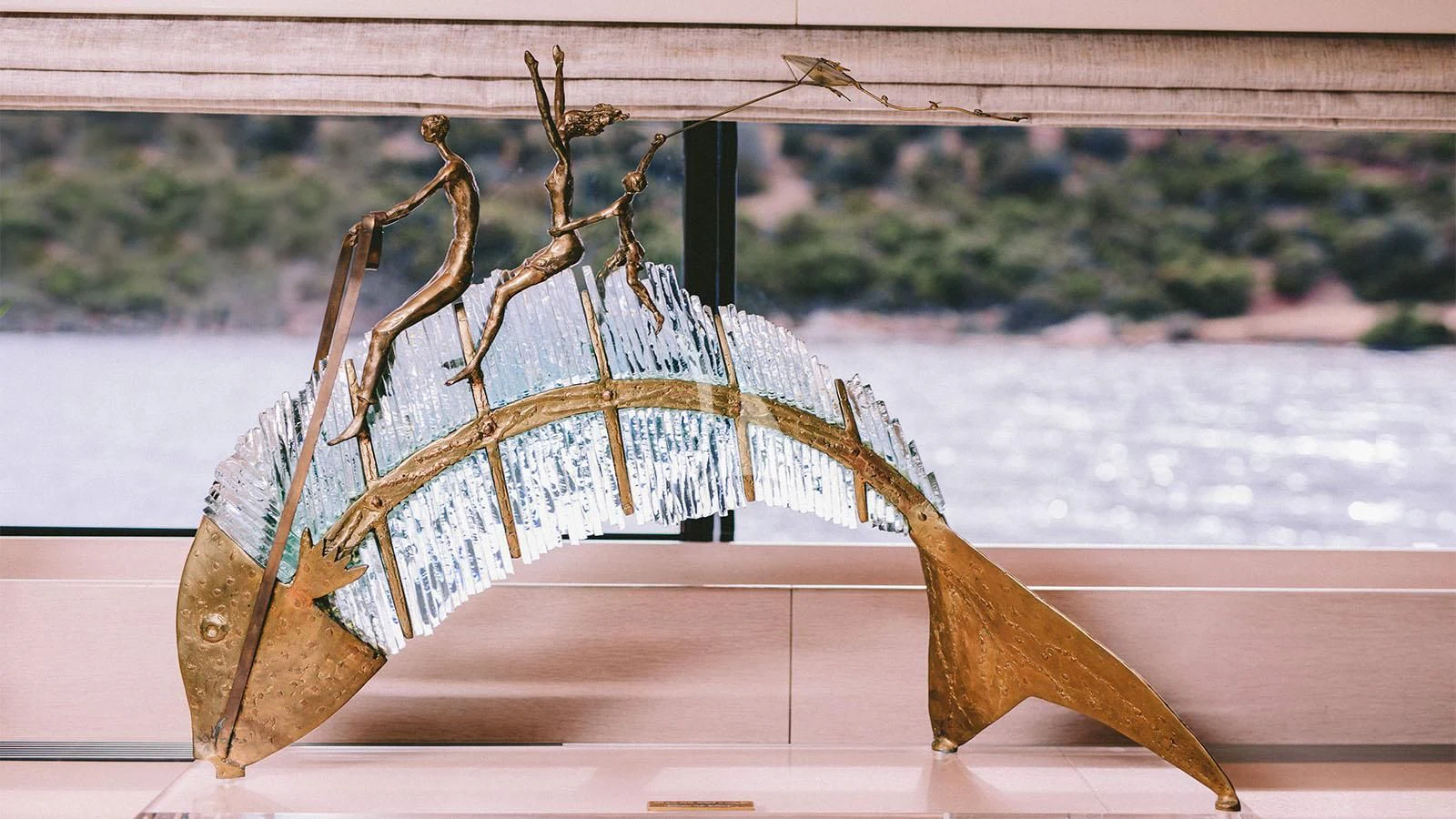 a large reptile on a railing aboard MAGIX Yacht for Sale