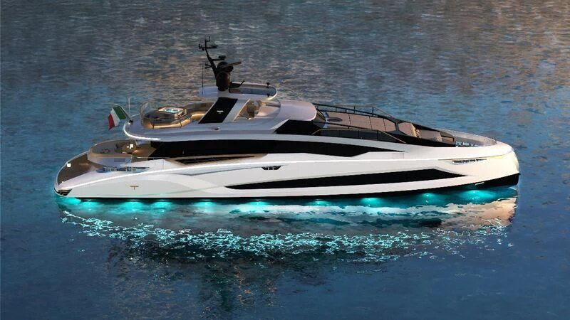 a white boat on water aboard VIKTORIIA Yacht for Sale