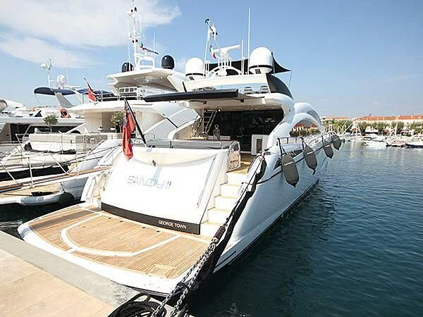 a large white boat aboard SANDY II Yacht for Sale