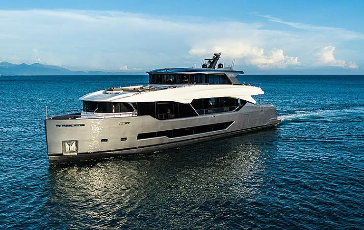 a boat in the water aboard LADY NINA Yacht for Sale
