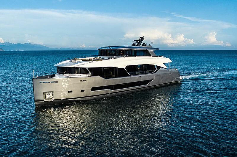 a boat in the water aboard LADY NINA Yacht for Sale