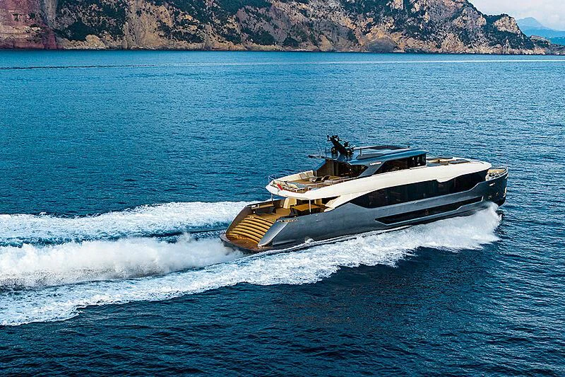 a boat on the water aboard LADY NINA Yacht for Sale