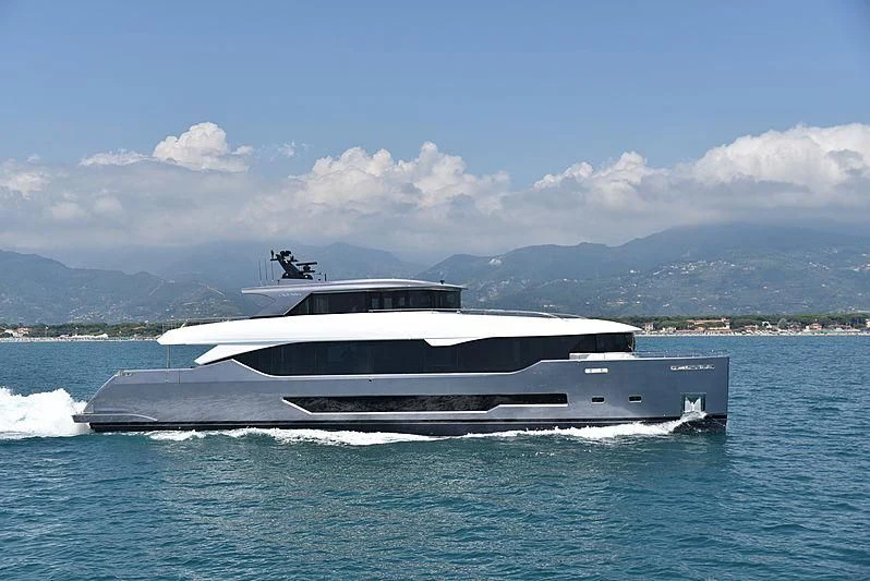 a boat on the water aboard LADY NINA Yacht for Sale