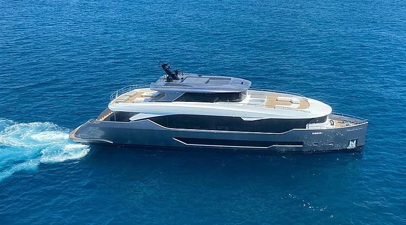 a white yacht in the water aboard LADY NINA Yacht for Sale
