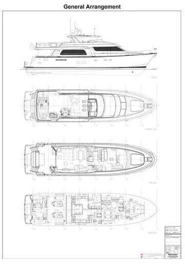 diagram, engineering drawing aboard MONCRII Yacht for Sale