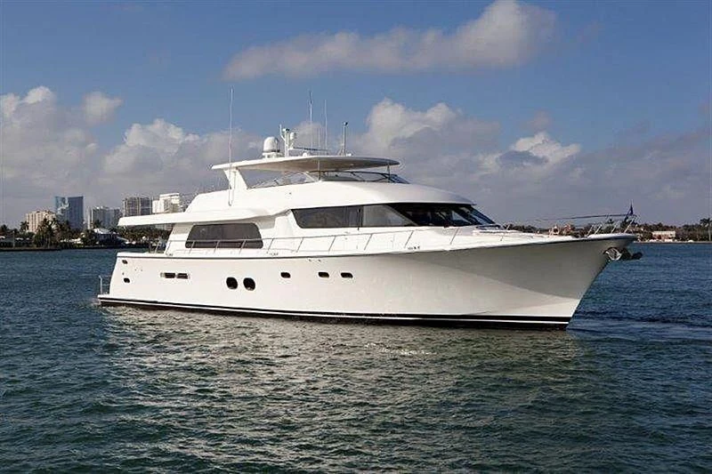 a white yacht in the water aboard MONCRII Yacht for Sale