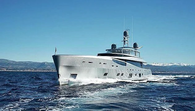 a large white ship in the water aboard EXCELLENCE V Yacht for Sale