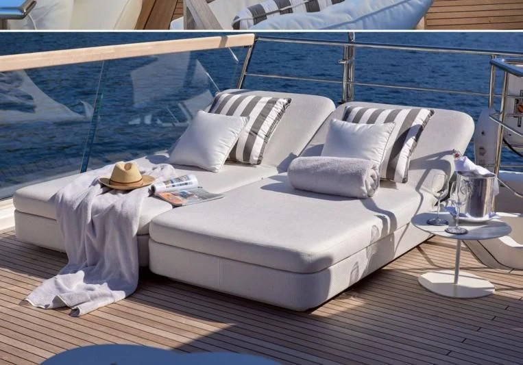 a couple of beds on a boat aboard 2011 SANLORENZO SD92 FLYBRIDGE Yacht for Sale