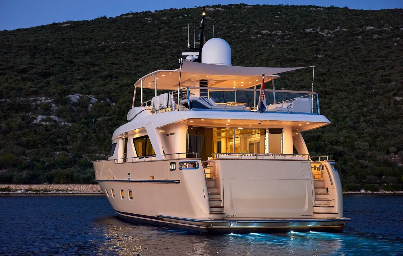 a boat on the water aboard 2011 SANLORENZO SD92 FLYBRIDGE Yacht for Sale